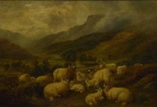 Robert Watson (1865-1916) Sheep Grazing in an Extensive Landscape