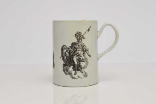 Worcester 'William Pitt' mug, circa 1760