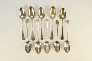 A collection of ten silver Old English pattern tablespoons