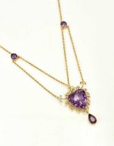 An amethyst pendant necklace