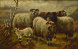 Robert Watson (1865-1916) Sheep and Lambs Grazing
