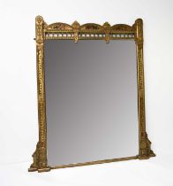 A 19th century giltwood and painted Renaissance style overmantel mirror