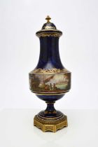 Sevres style vase and cover, late 19th century