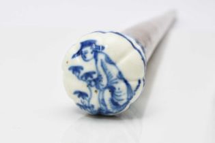 French Saint-Cloud porcelain cane handle, circa 1730