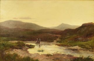 David Bates (1840-1921) The Return from the Moor, Near Ffestiniog, North Wales