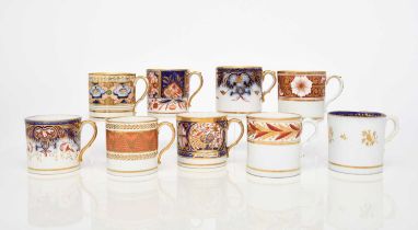 A group of nine Herculaneum porcelain coffee cans, circa 1810-15