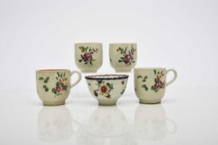 A group of Liverpool polychrome porcelain, 18th century,