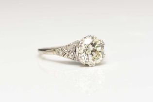 A mid-20th century single stone diamond ring