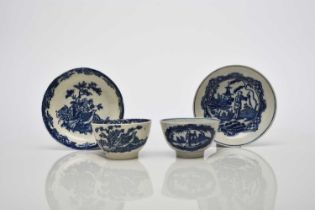 Two Seth Pennington and John Part (Liverpool) tea bowls and saucers, circa 1780-90