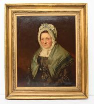 Henry Wyatt (1794-1840) Portrait of a Seated Lady wearing a Lace Bonnet