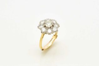 An 18ct gold diamond floral cluster ring