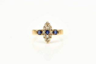 An 18ct gold Edwardian sapphire and diamond ring