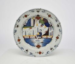 Bristol delft charger dish, circa 1720-1735