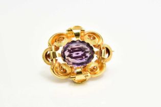 A Victorian amethyst brooch