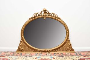 A Victorian giltwood overmantel mirror