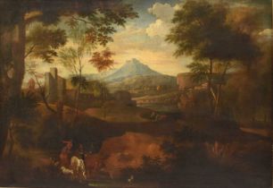 Manner of Jan Frans van Bloemen (1662-1749) An Extensive Italianate Landscape
