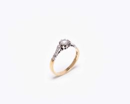 An 18ct gold single stone diamond ring