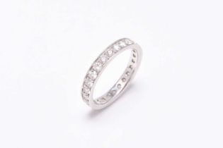 A platinum diamond eternity ring