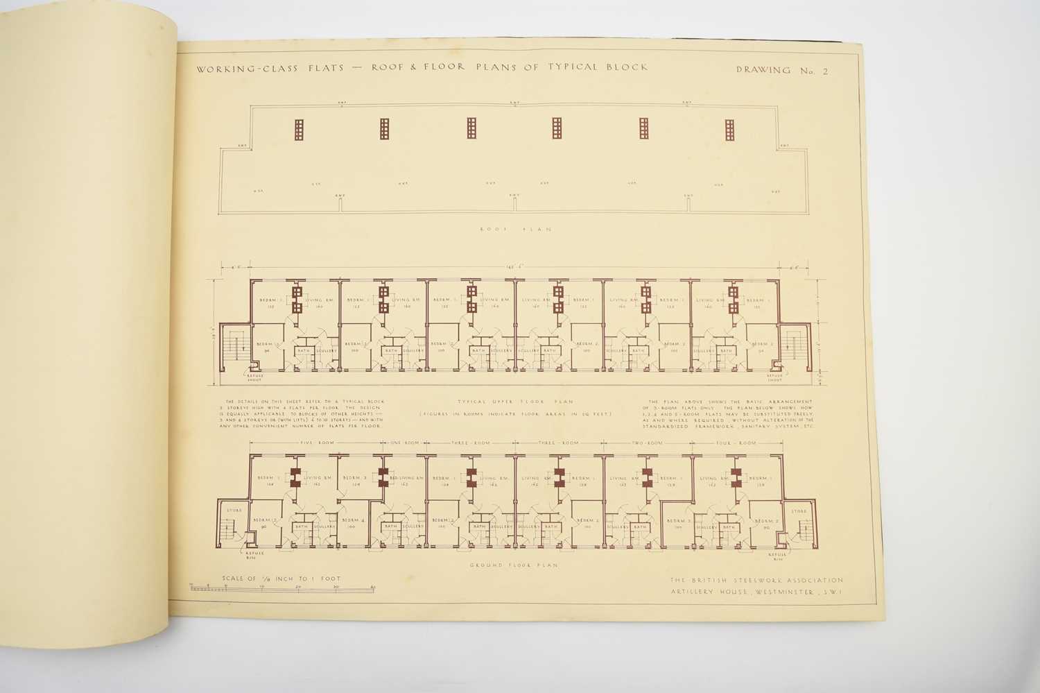 WORKING CLASS FLATS. Specification and working drawings. British Steelwork Association c1960 - Image 2 of 3
