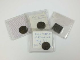 17th Century copper tokens comprising 3 half pennies