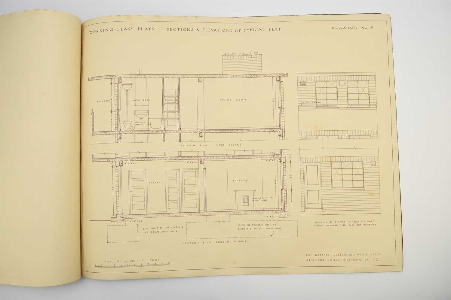 WORKING CLASS FLATS. Specification and working drawings. British Steelwork Association c1960 - Image 3 of 3