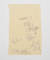 THE GRATEFUL DEAD. Autographs of the five founding members of the band