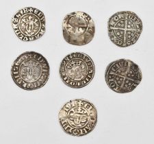 Edward I 1272 - 1307, seven silver hammered long cross pennies - Spink ref 1386