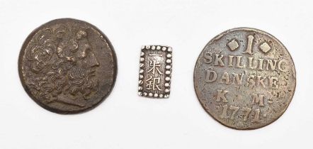 Denmark - one skilling Danske Christian VII - dated 1771 together with