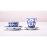 An assembled group of Chinese blue and white porcelain, Kangxi
