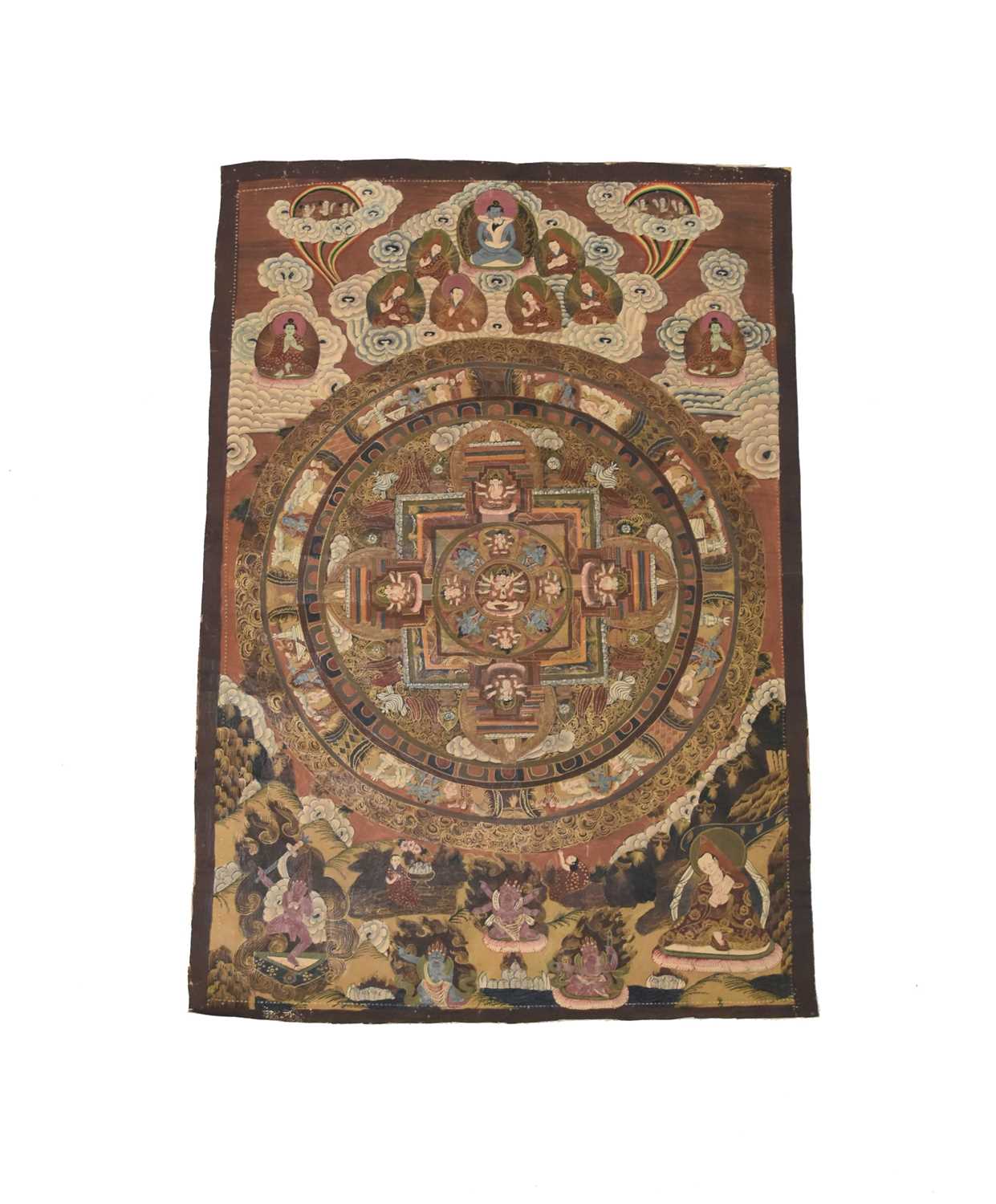 A collection of five Sino-Tibetan thangkas - Image 7 of 9