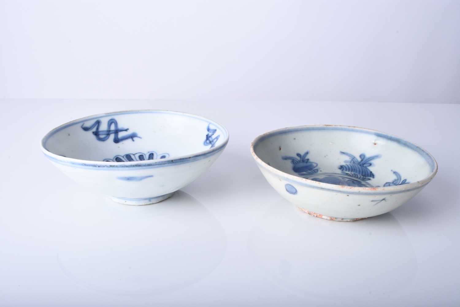 Two Chinese blue and white bowls, Ming Dynasty - Image 3 of 4