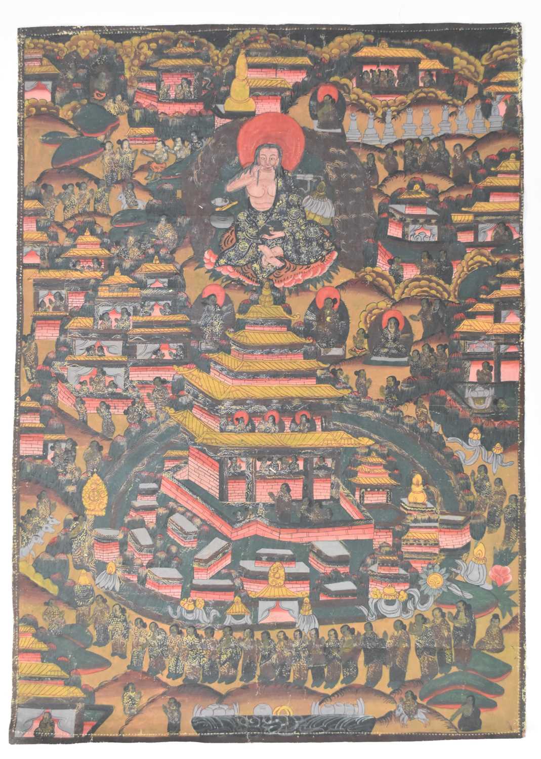 A collection of five Sino-Tibetan thangkas - Image 5 of 9