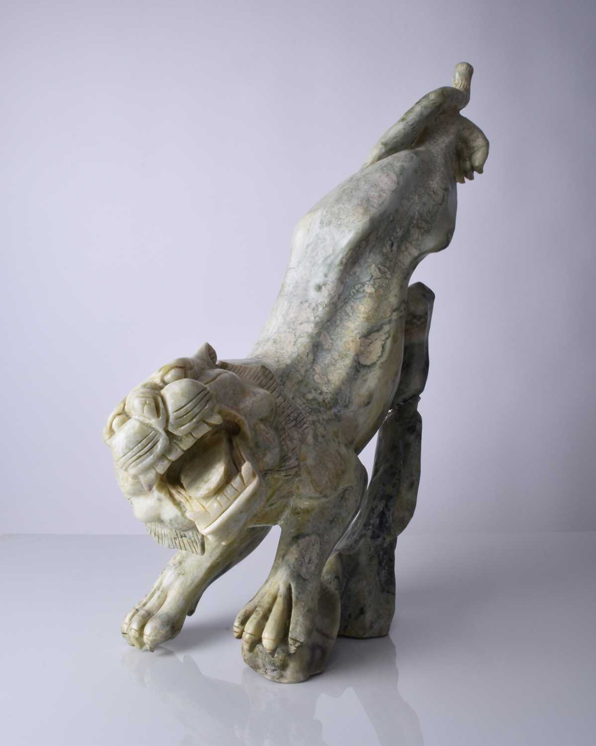 A Chinese carved quartzite figure of a stalking tiger, 20th century - Image 2 of 5