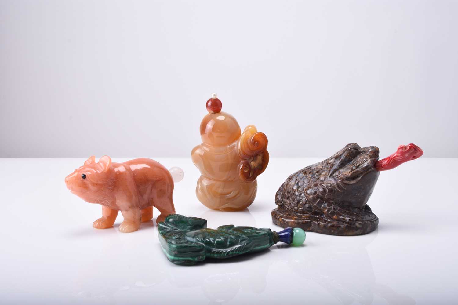 Four Chinese hardstone figural snuff bottles, 19th/20th century - Image 2 of 3