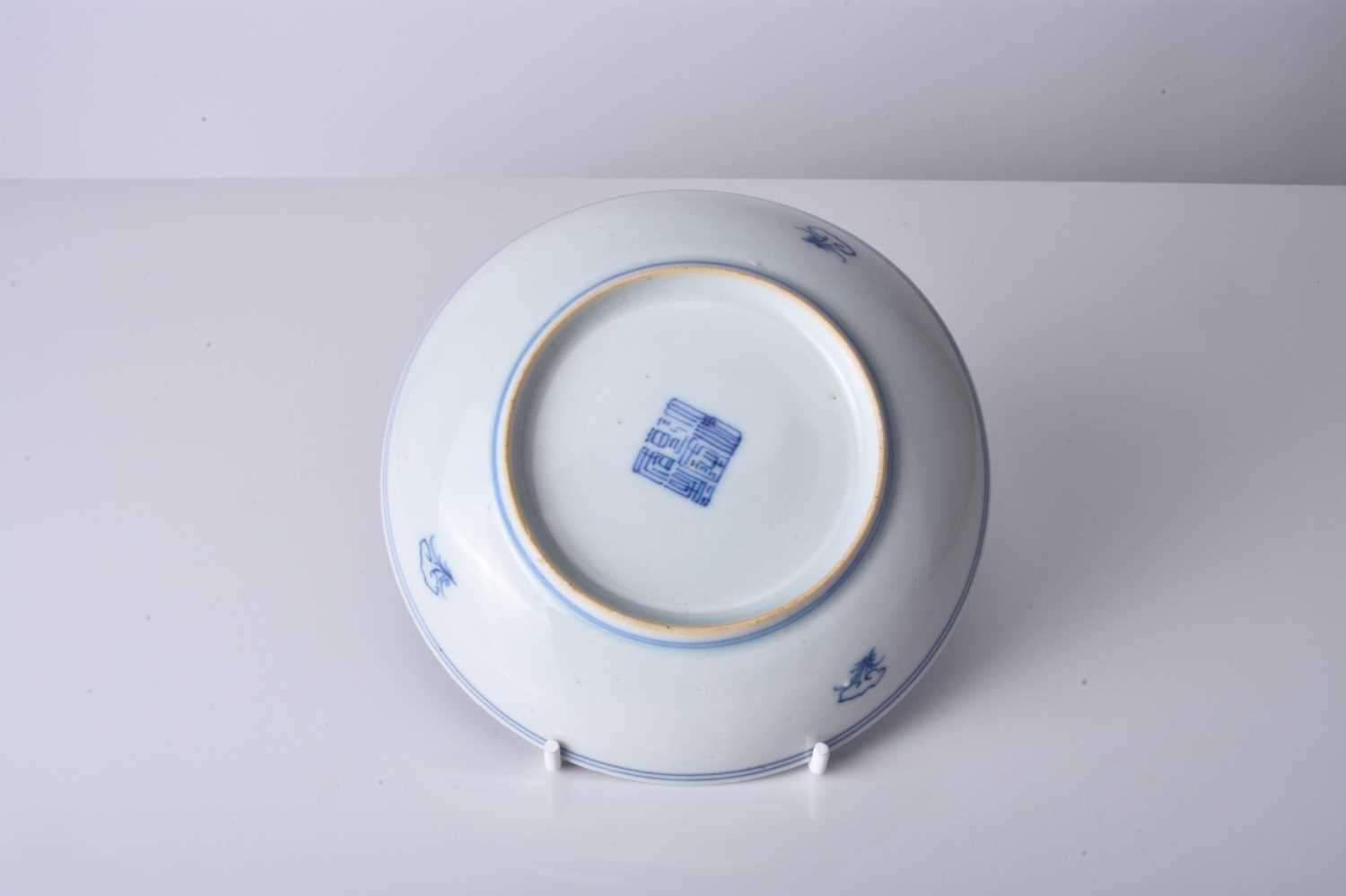 A Chinese blue and white 'Nonya' type dish, 19th century - Image 3 of 3