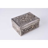 A Chinese silver plated embossed box, Qing Dynasty