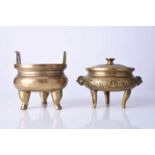 Two Chinese Qing Dynasty bronze censers, Qing Dynasty