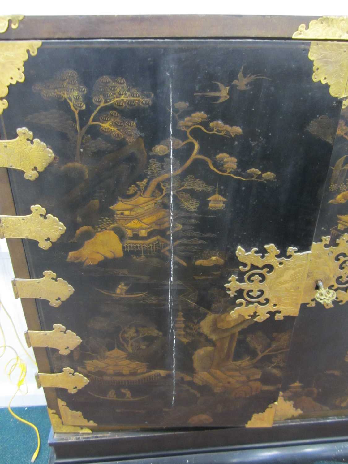 A Japanese lacquer cabinet on later stand, Meiji era - Image 13 of 18