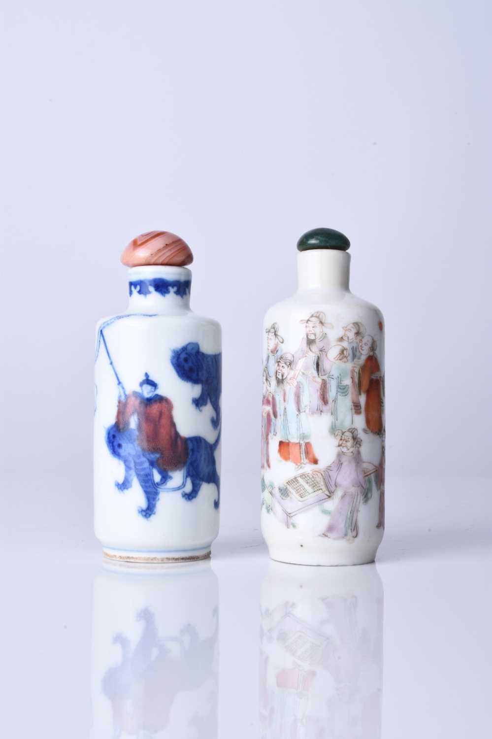 Two Chinese porcelain snuff bottles, 18th/19th century