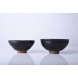 Two Chinese Jian ware bowls, Song Dynasty