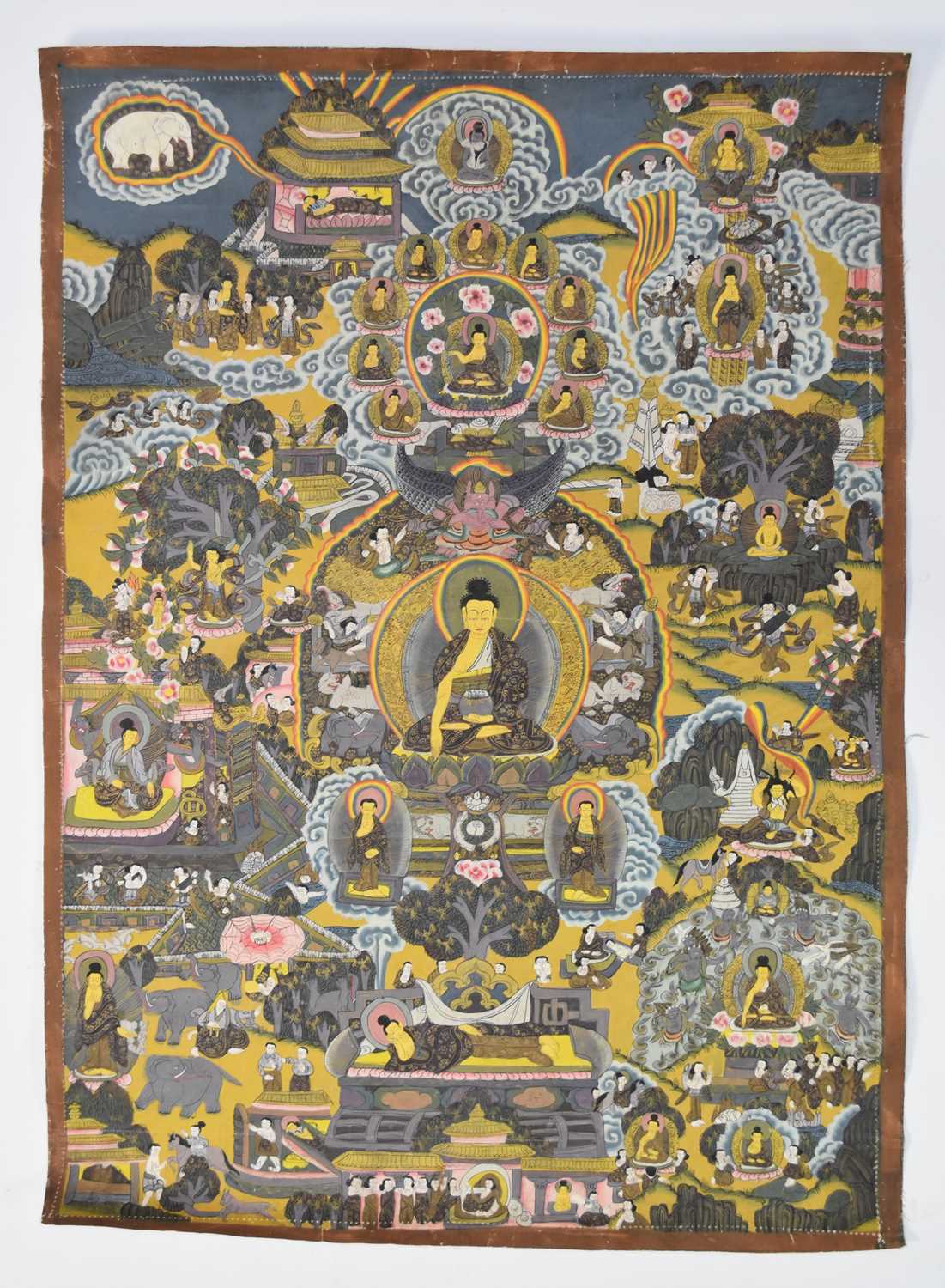 A collection of five Sino-Tibetan thangkas - Image 3 of 9