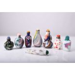 A group of eight Chinese glass snuff bottles, 19th/20th century