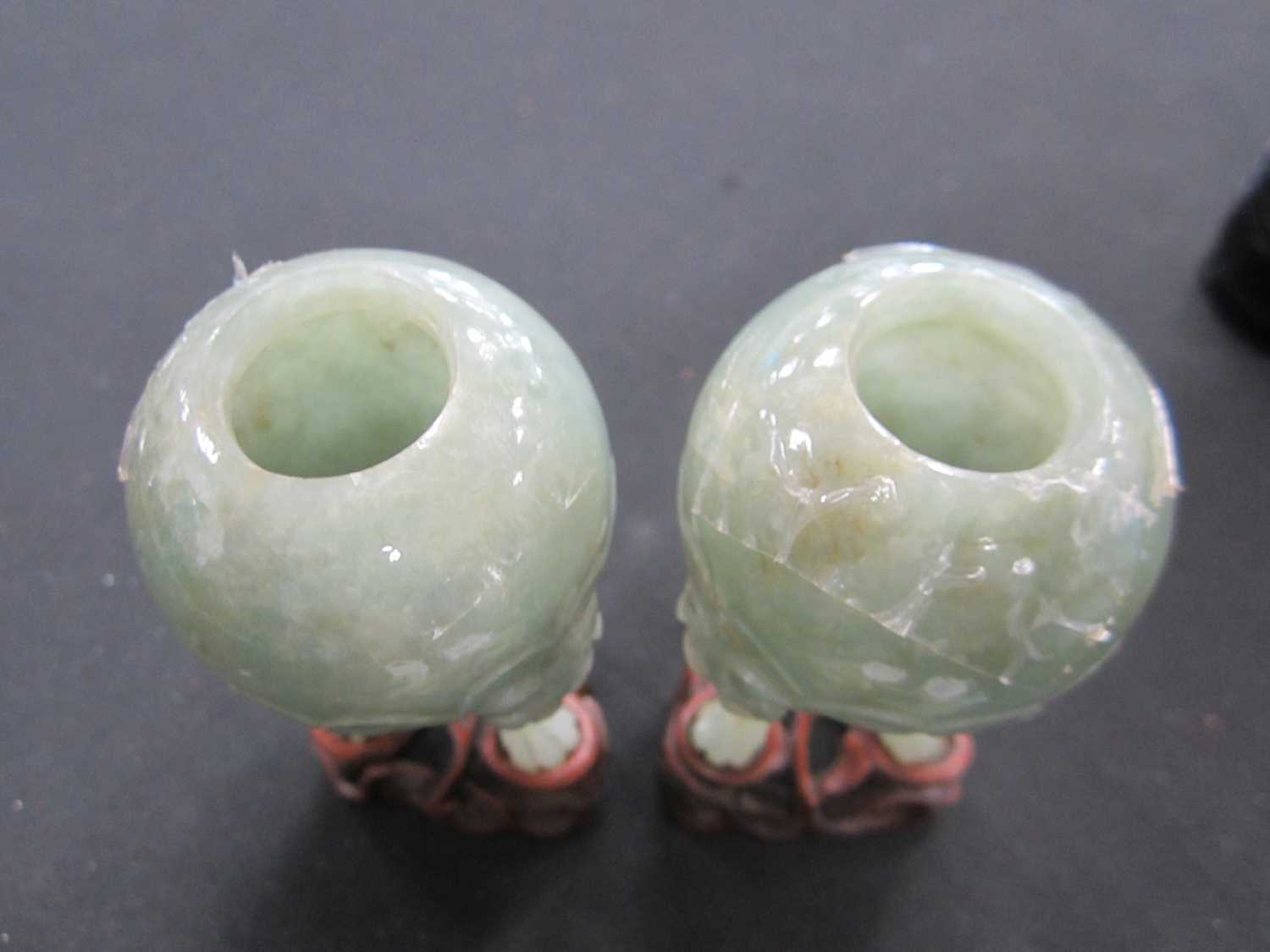 A pair of Chinese jadeite censers, late Qing Dynasty - Image 3 of 7