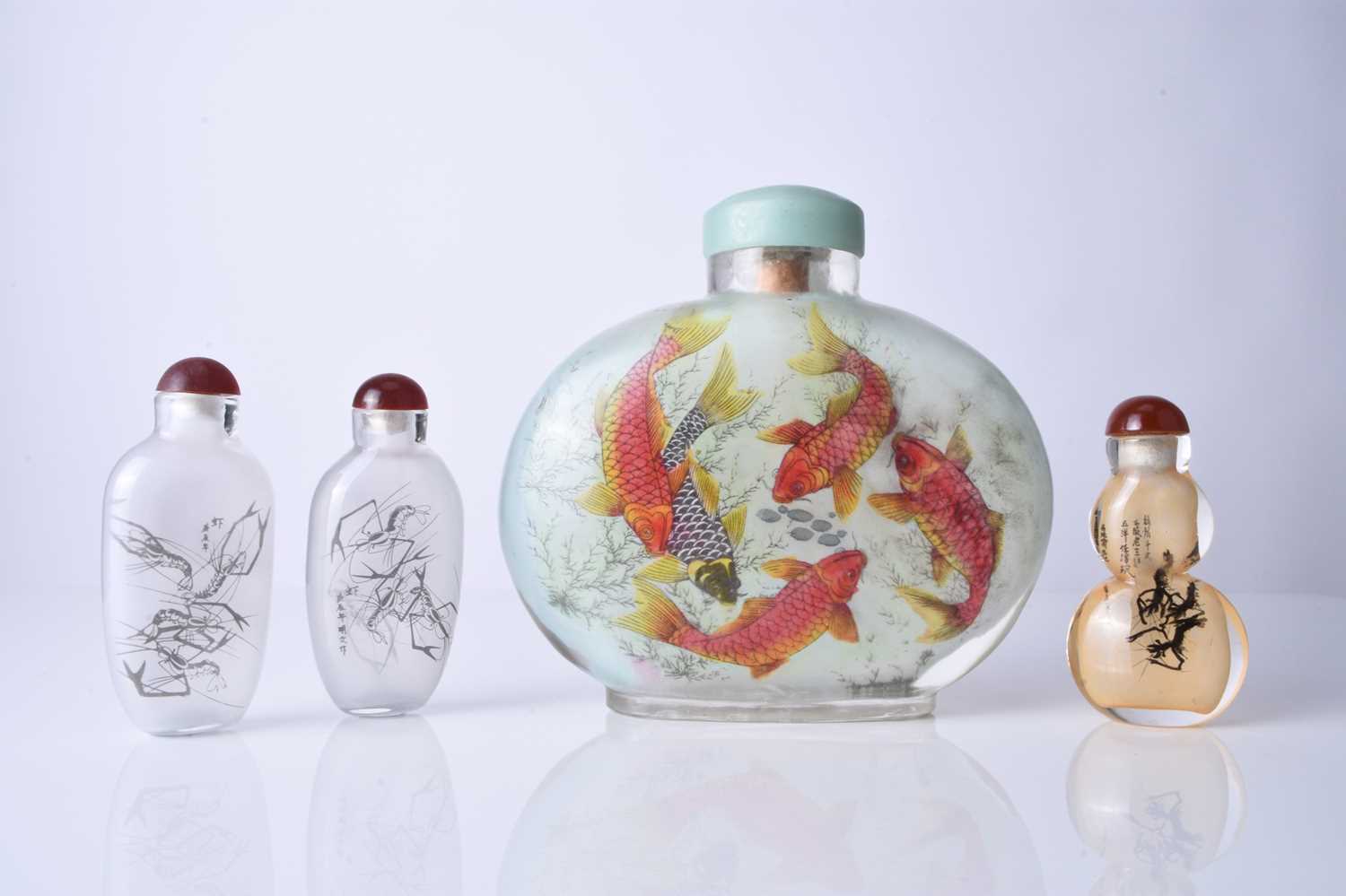 A group of four Chinese internally painted snuff bottles, 20th century - Image 2 of 2