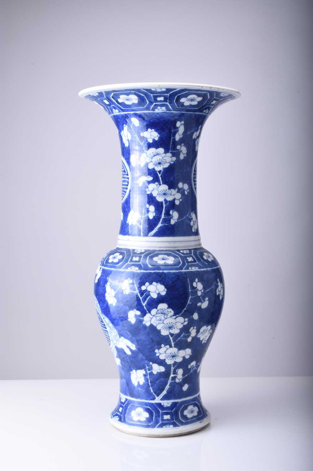 A Chinese blue and white yenyen vase, 19th century