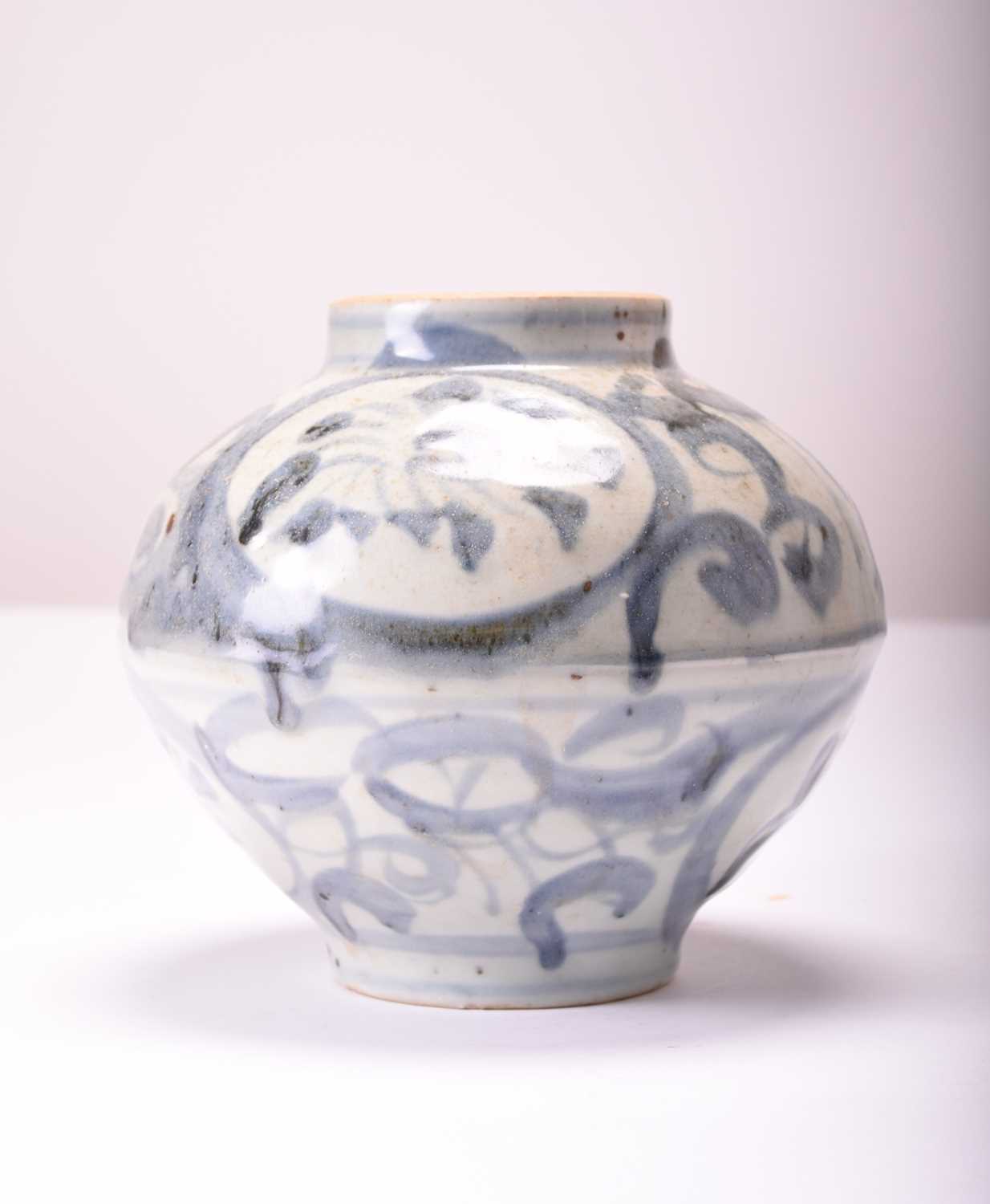 A Chinese blue and white jar, Yuan, and a small blue and white ewer, Ming - Image 3 of 3