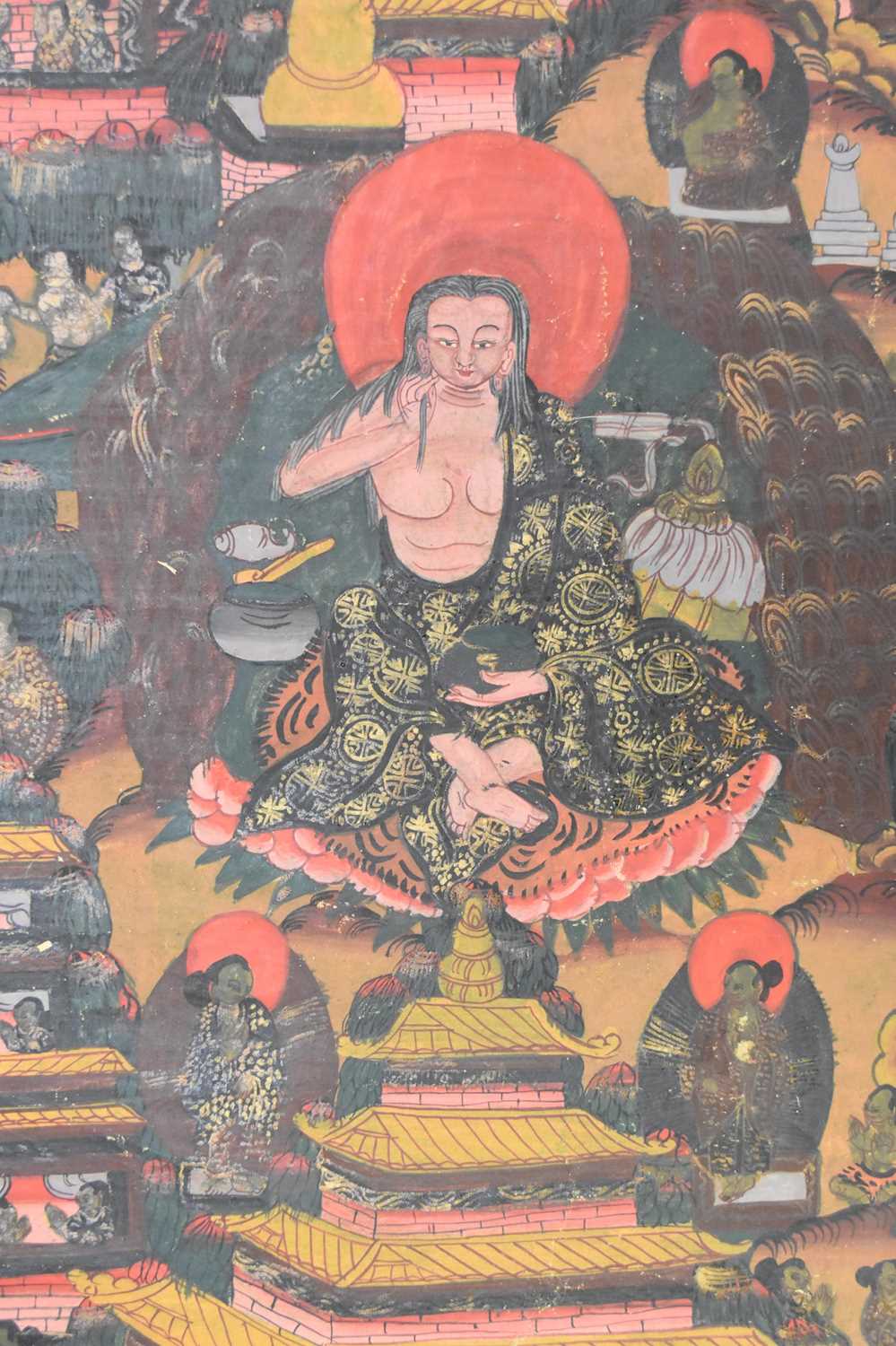 A collection of five Sino-Tibetan thangkas - Image 6 of 9