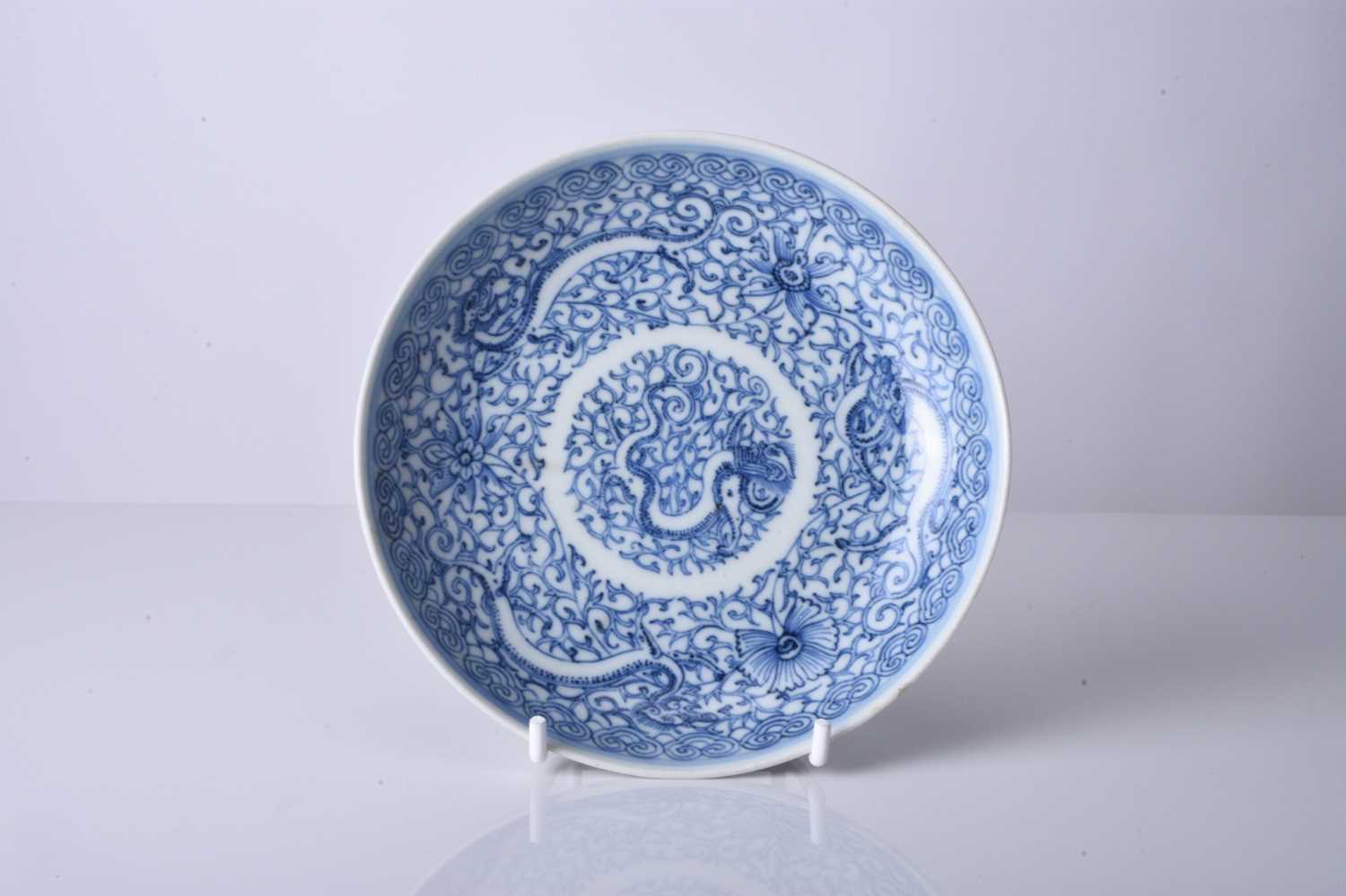 A Chinese blue and white 'Nonya' type dish, 19th century