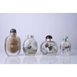 Four Chinese internally painted snuff bottles, 20th century