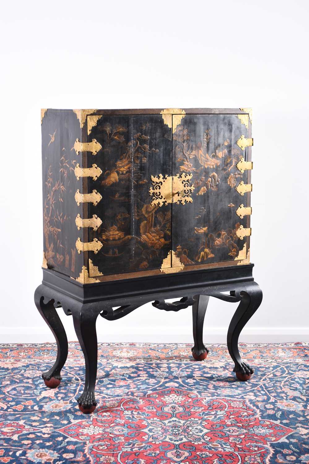 A Japanese lacquer cabinet on later stand, Meiji era - Image 4 of 18